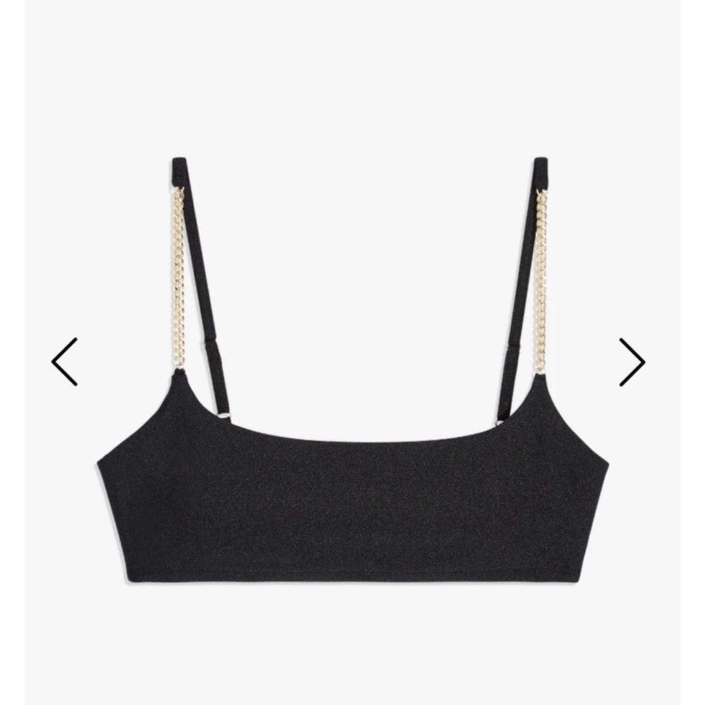Weworewhat CHAIN METALLIC BRA TOP XL